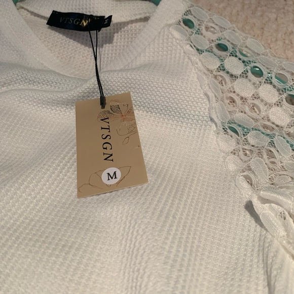 VTSGN Lace Long Sleeve Knit Blouse - Picture 4 of 4